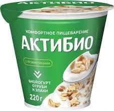 Фото для Йогурт Актибио 220гр 2,9% отруби/злаки*6