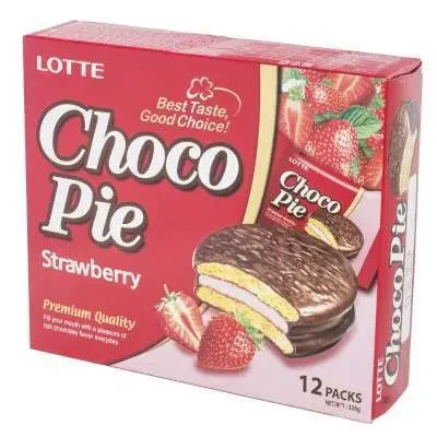 Фото для Печенье Чоко Пай Лотте 12шт клубничный*8 Корея