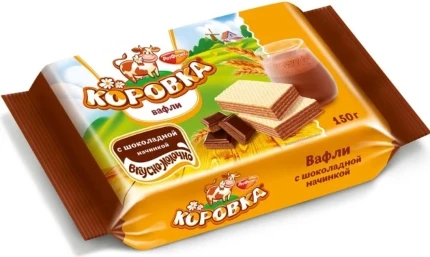 Фото для Вафли РотФронт 150гр Коровка с шоколадной начинкой*22