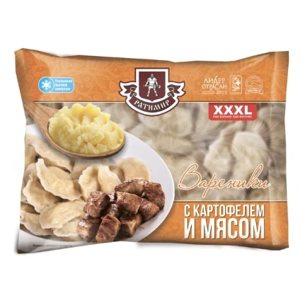 Фото для Вареники Ратимир 500г с картофелем и мясом