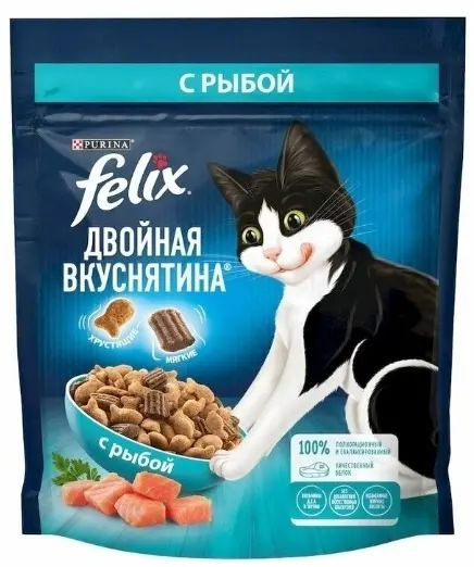 Felix Двойная Вкуснятина для взрослых кошек с рыбой 200 г