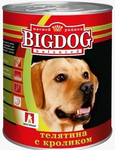 Зоогурман консервы для собак Виг Дог телятина с кроликом, 850 г