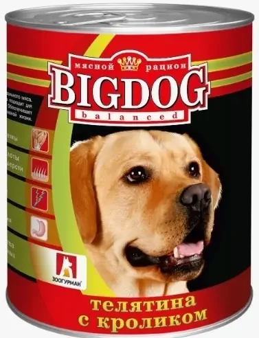 Зоогурман консервы для собак Виг Дог телятина с кроликом, 850 г