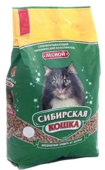 Наполнитель для кошачьего туалета Сибирская кошка, лесной 10 л
