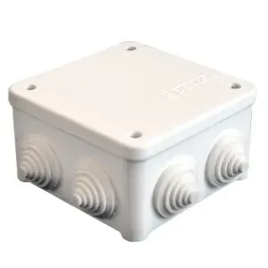 Фото для Коробка ПП 130111 о/у белая разветвительная 85х85з45 7вых4гер 45шт