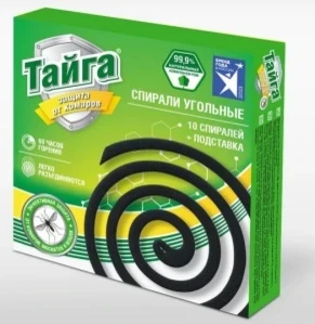Фото для Спираль от комаров ТАЙГА УГОЛЬНЫЕ 10штук Россия (30)