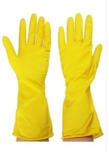 Фото для Перчатки латексные с хлоп.нап. р-р S д/деликатной уборки желтые