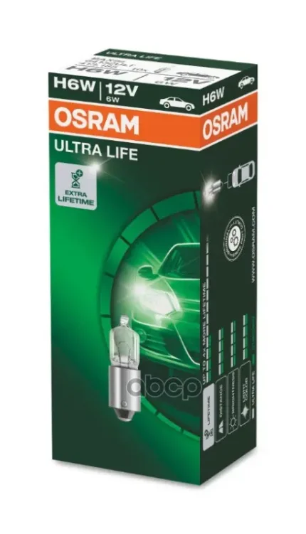 Фото для А/Лампа H6w 12v 6w [Bax9s] Ultra Life Osram 64132ult Osram арт. 64132ULT