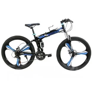 Фото для Велосипед Torrent Firefox 26" Черный,голубой (26",рама складная 16" сталь,21 скор,колеса литье)