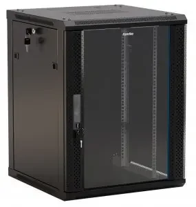 Фото для TWB-1566-GP-RAL9004, Шкаф настенный 19", 15U