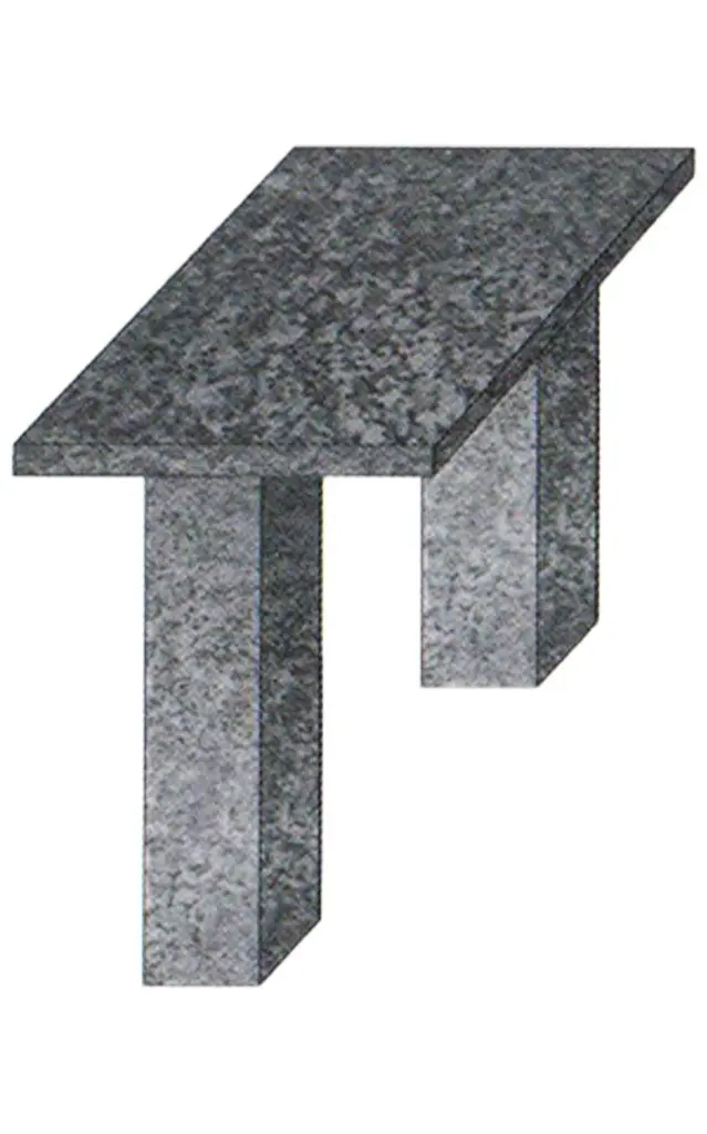 Столик на кладбище из серого гранита СВ-3(Стол из камня, стол для улицы)