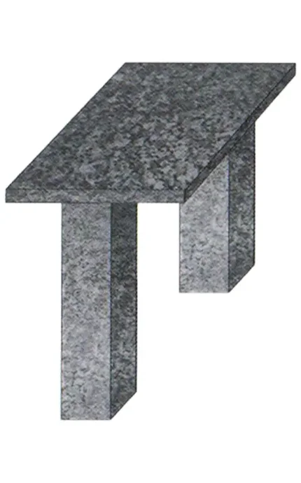 Фото для Столик на кладбище из серого гранита СВ-3(Стол из камня, стол для улицы)