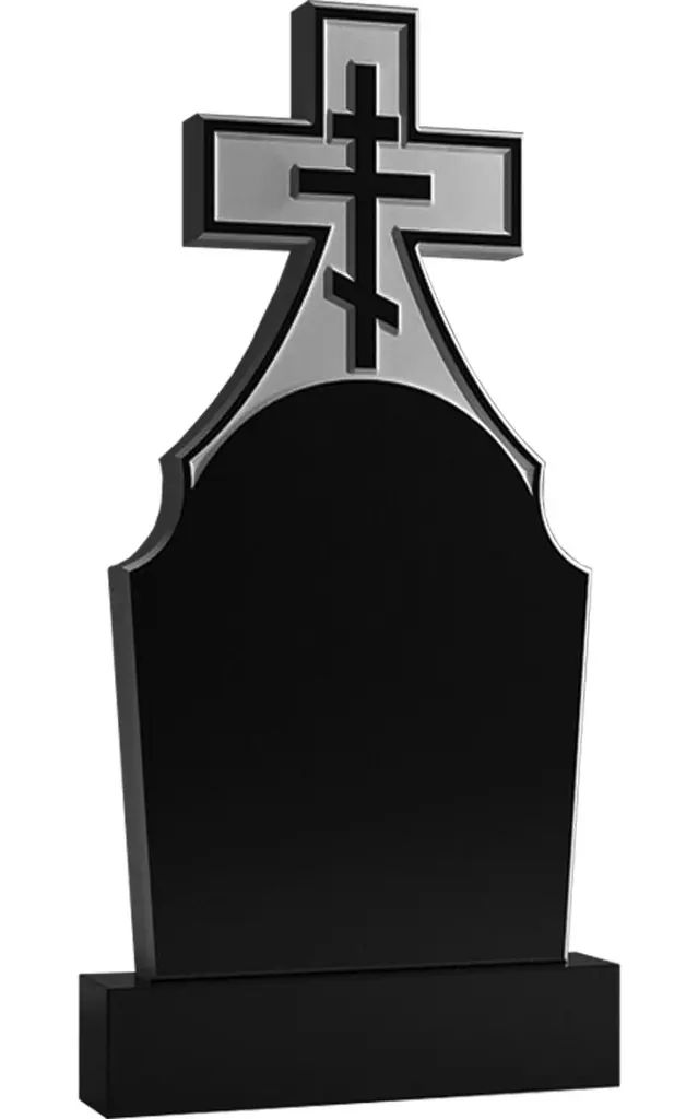 Памятник крест на могилу. Гранитные памятники вертикальные резные черные ВАР-75 (премиум-класс)