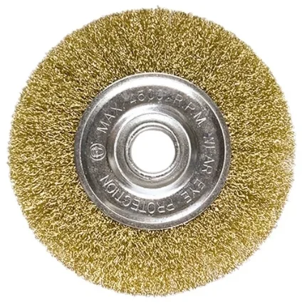 Фото для Щетка для УШМ плоская 125 мм колесо (латунированная витая проволока)