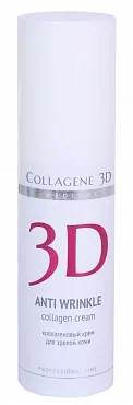 Коллаген 3D Коллагеновый крем ANTI WRINKLE для зрелой кожи лица, 30 мл.