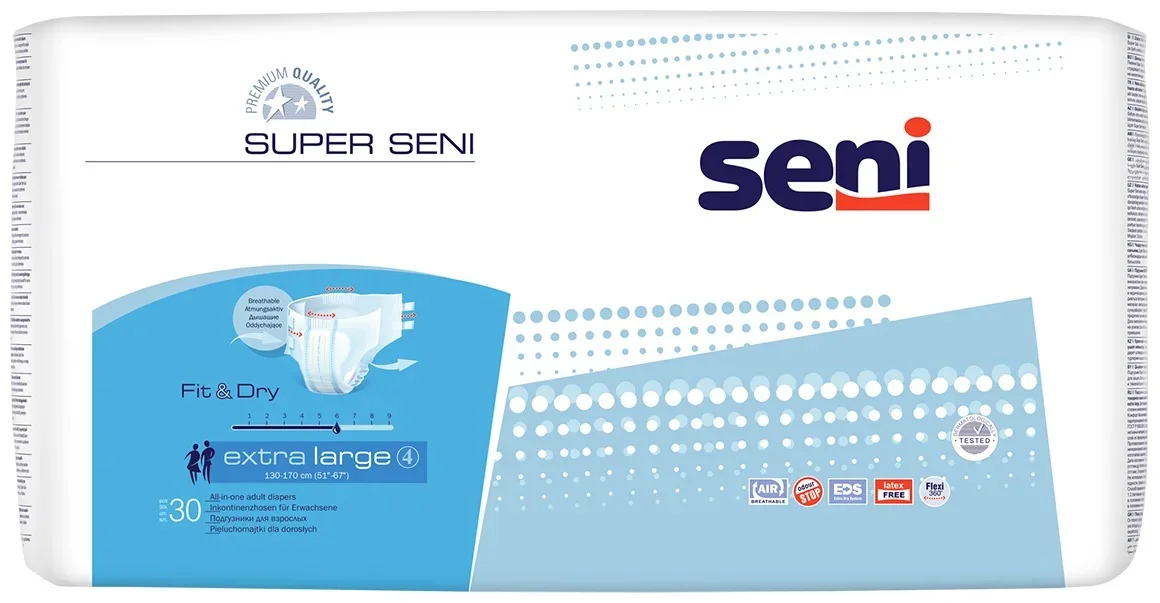 Подгузники Super Seni XL (окр.130-170, впит. 2600 мл) 30 шт. (кор. 4)