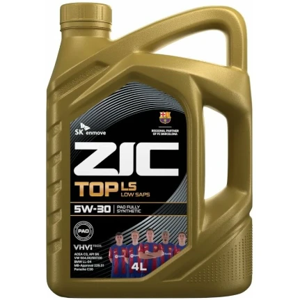 Фото для Масло моторное ZIC TOP LS 5w30, синтетическое, API SN, ACEA C3, универсальное, 4л, арт. 162612