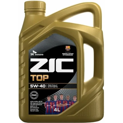 Фото для Масло моторное ZIC TOP 5w40, синтетическое, API SP, ACEA A3/B3/B4, универсальное, 4л, арт. 162682