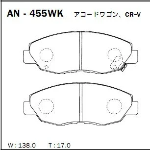 Фото для Колодки тормозные Akebono дисковые, арт. AN-455WK