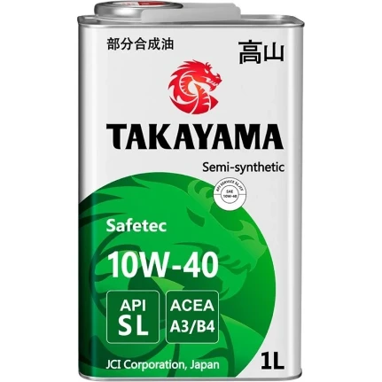 Фото для Масло моторное Takayama Safetec 10w40, полусинтетическое, API SL/CF, ACEA A3/B4, универсальное, 1л, арт. 605590