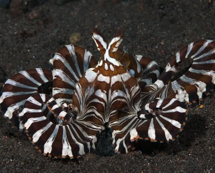 Осьминог зебра (Octopus zebra)