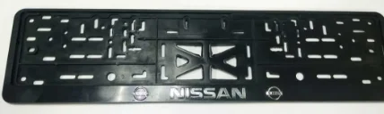 Фото для Рамка с защелкой тиснение серебром NISSAN