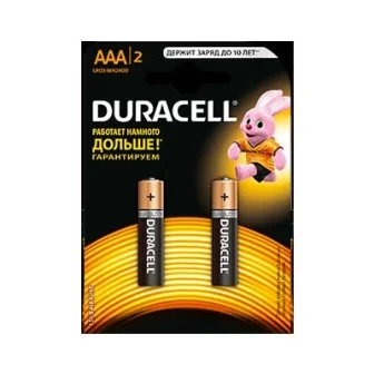 DURACELL Basic AAA Батарейка алкалиновая 1.5V LR03 (CN) 2шт.