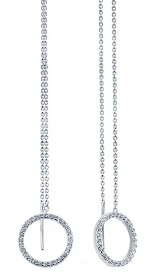 Серебряные серьги-цепочки с подвесками в форме круга E66130153 (Ag 925)