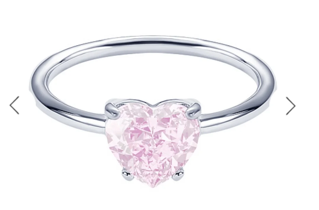 Серебряное кольцо Simone с розовым сердцем MIE