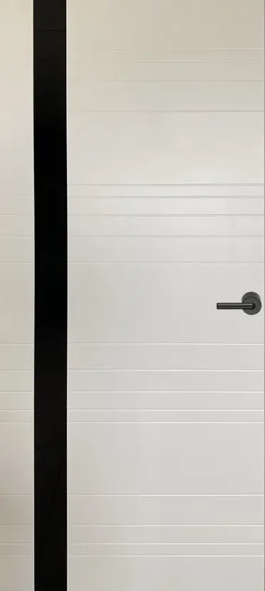 Фото для Межкомнатная дверь ПВХ Тоскана-9 эмалит белый Стекло чёрное