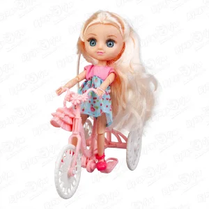 Игровой набор куколка на велосипеде с питомцами