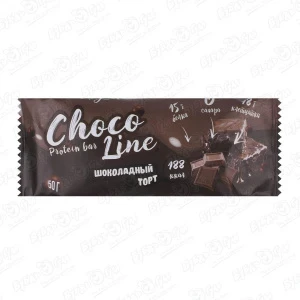 Фото для Батончик CHOCOLATE LINE Шоколадный торт протеиновый 50г