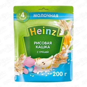Фото для Каша Heinz молочная рисовая с грушей 200г с 4мес БЗМЖ