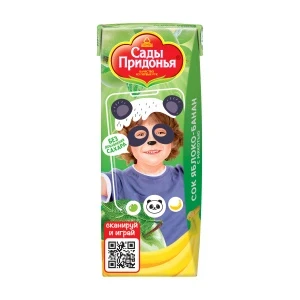 Фото для Сок Сады Придонья яблоко-банан с мякотью 200мл