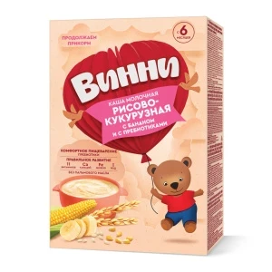 Фото для Каша Винни молочная рисово-кукурузная с бананом 200г с 6мес БЗМЖ