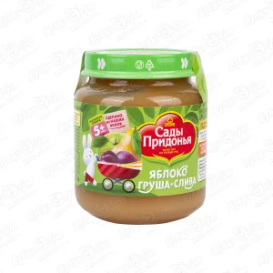 Пюре Сады Придонья яблоко-груша-слива 120г с 5мес