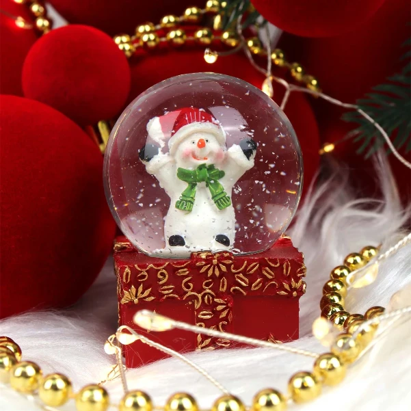 Фото для Снежный шар Lanson goods с фигуркой снеговика стеклянный 4,5см
