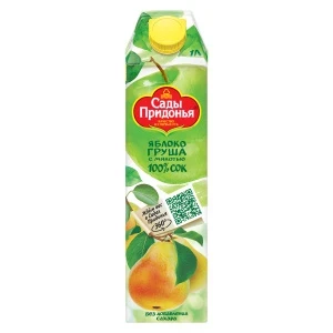 Фото для Сок Сады Придонья яблоко-груша с мякотью 1л с 3лет