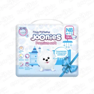 Подгузники Joonies Premium Soft NB 0-5кг 24шт