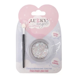 Фото для Гелевые тени для век LUKKY с голографическими блестками белые с 3лет