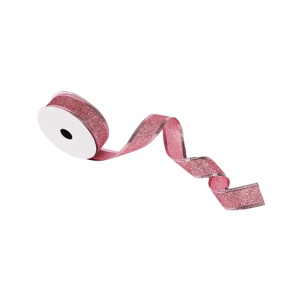 Фото для Лента упаковочная глиттерная розовая 2,5х270см