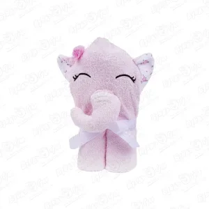 Фото для Полотенце BUBURU Baby Розовый слоненок махровое 90х90см