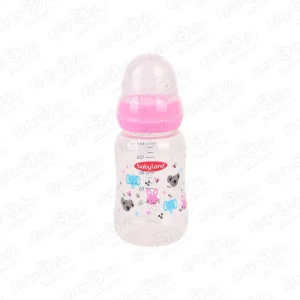 Бутылка babyland c силиконовой соской 150мл с 0мес розовая