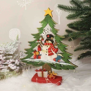 Фото для Фигурка декоративная Елка с новогодними персонажами дерево ретро 31см в ассортименте