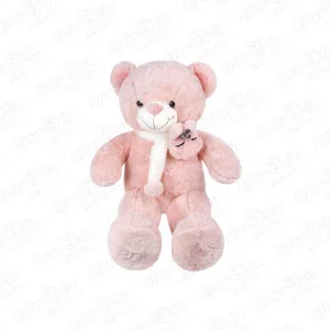 Фото для Игрушка мягкая Медведь с шарфом персиковый 50см