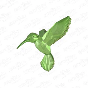 Украшение елочное колибри зеленая глянцевая 11см