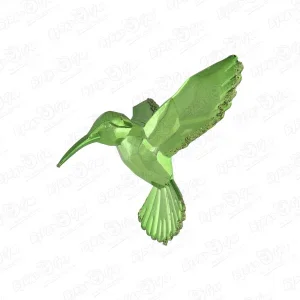 Фото для Украшение елочное колибри зеленая глянцевая 11см