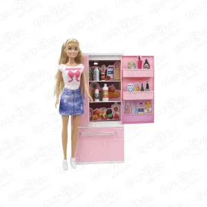 Кукла Lanson Toys с набором продуктов и холодильником
