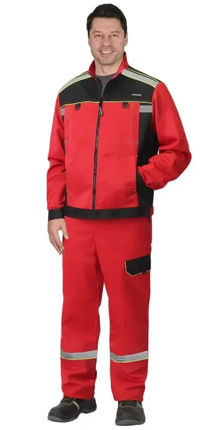 Фото для Костюм "СИРИУС-ПРАКТИК" куртка, брюки, красный с черным