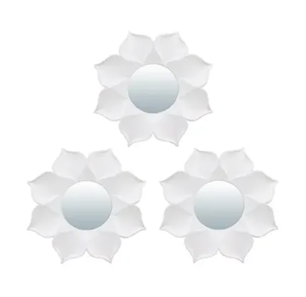 Комплект декоративных зеркал Бордо белый, 3шт, 25 см, D зеркала 10 см QWERTY